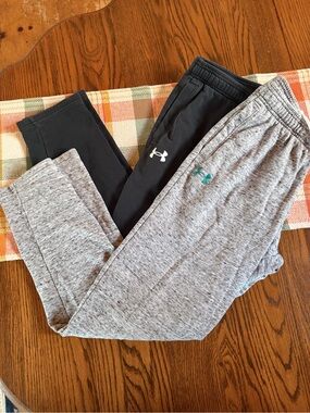 Under Armour Kids Black & Gray Jogger Pants Duo